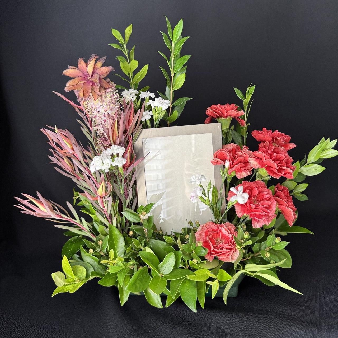 Standing Photo Tribute with Carnations