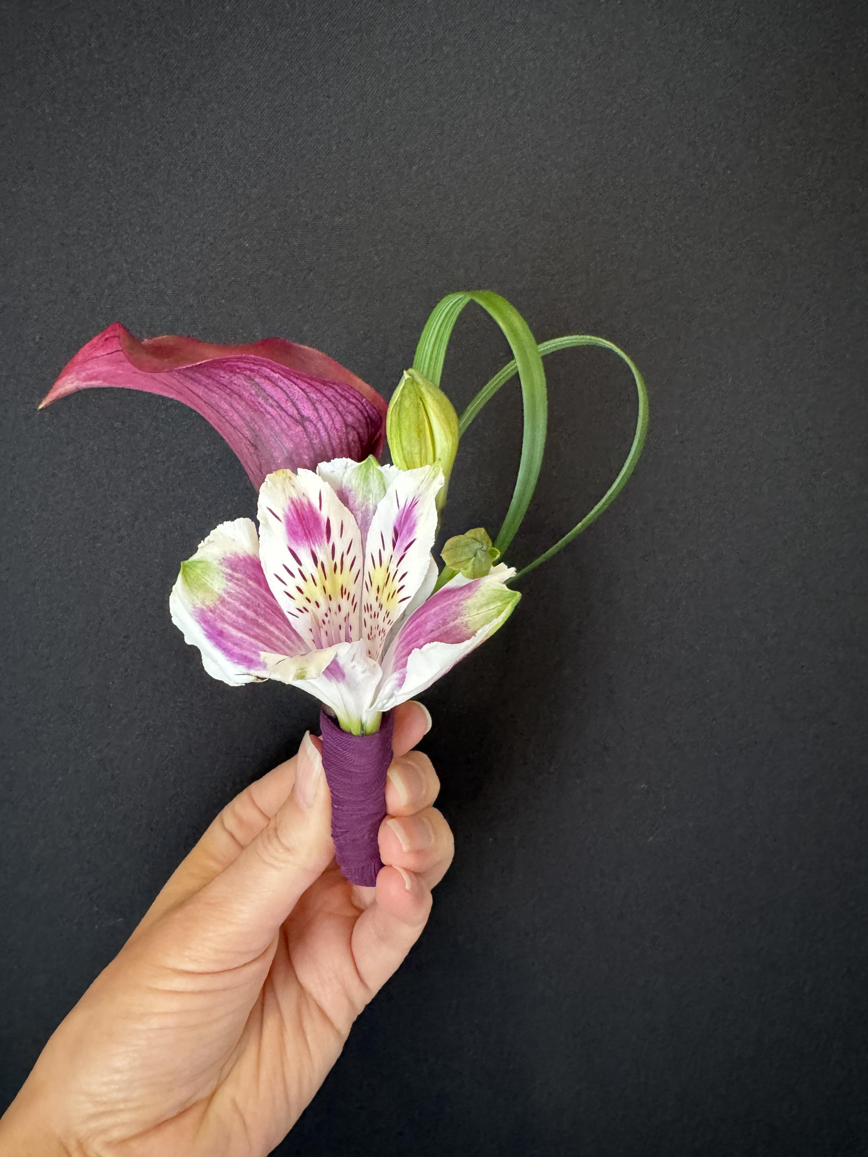 Burgundy Elegance Boutonniere - image 4